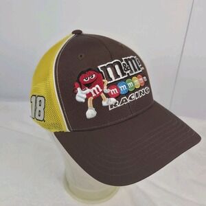 Kyle Busch Big #18 M&M's Yellow & Brown Sponsor Adjustabe Relaxed Fit Hat